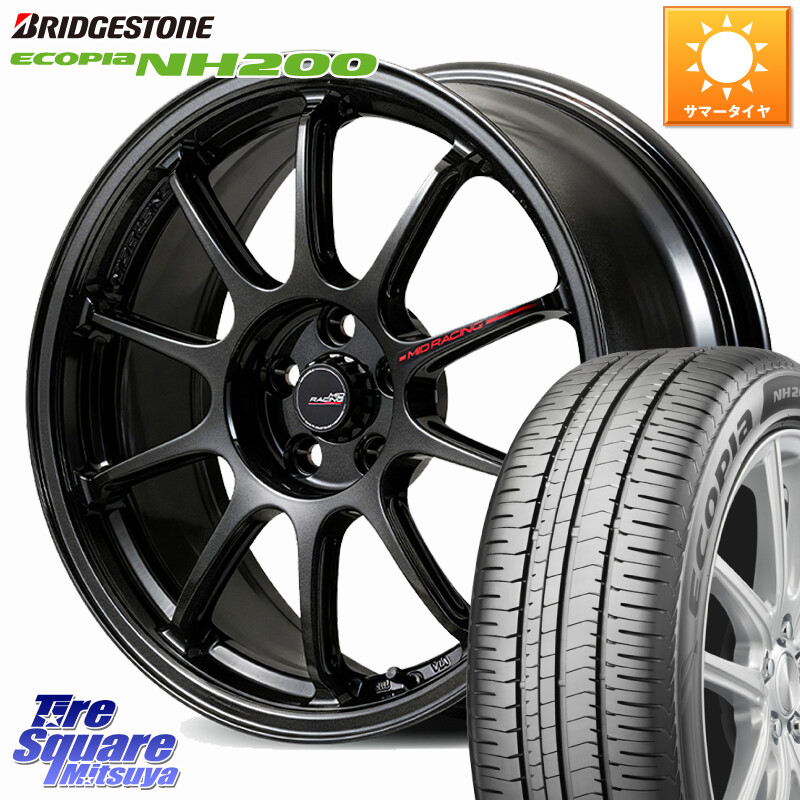 ブリヂストン ECOPIA NH200 エコピア サマータイヤ 225/45R18MANARAY 【欠品次回9月下-10月上旬予定】MID RACING R10 EVO ホイール 18インチ レーシング 18X8.5J 38 5穴 114.3 クラウンマジェスタ｜タイヤスクエアミツヤ