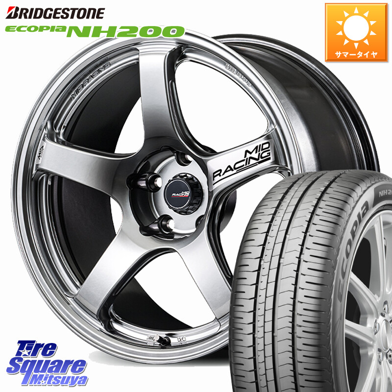 ブリヂストン ECOPIA NH200 エコピア サマータイヤ 225/50R17MANARAY MID RACING R50 EVO ホイール 17インチ 17X7.0J 45 5穴 114.3 WRX-S4(VBH) マークXジオ エアトレック ウィンダム RX-8 MAZDA WRX S4|タイヤスクエアミツヤ