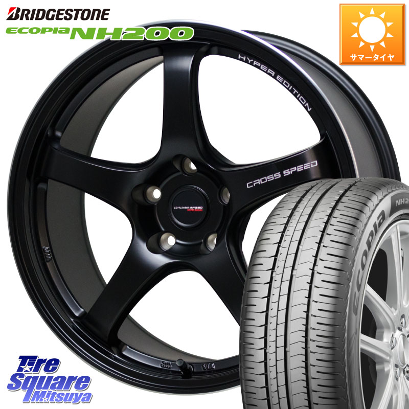 HotStuff クロススピード CR5 CR-5 軽量 BK ホイール 18インチ 18 X 8.5J +50 5穴 114.3 ブリヂストン ECOPIA NH200 エコピア サマータイヤ 225/45R18