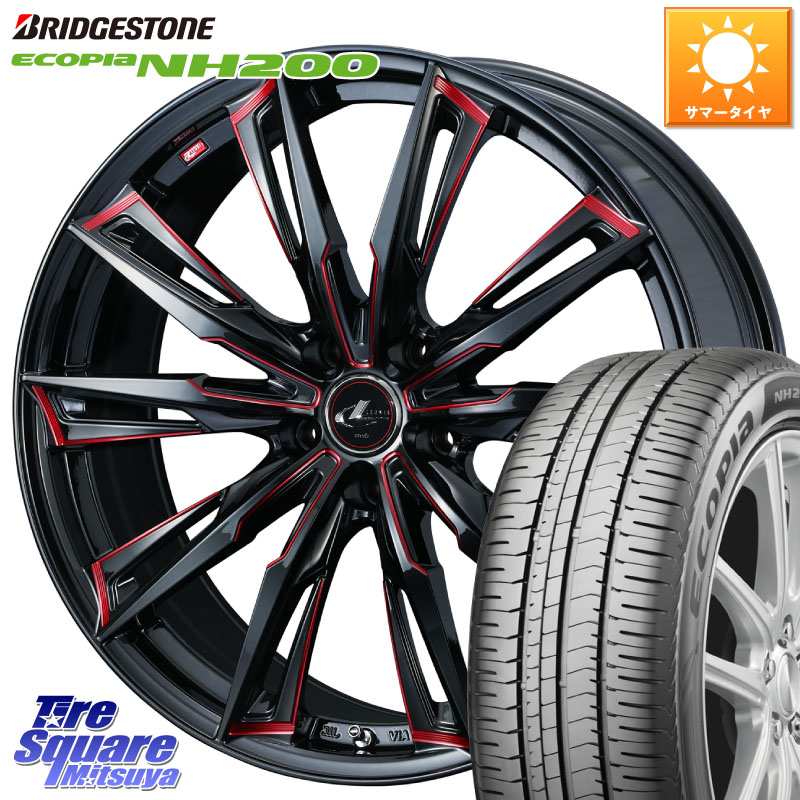 WEDS LEONIS レオニス GX RED ウェッズ ホイール 18インチ 18 X 8.0J +42 5穴 114.3 ブリヂストン ECOPIA NH200 エコピア サマータイヤ 215/45R18 プリウスアルファ リーフ