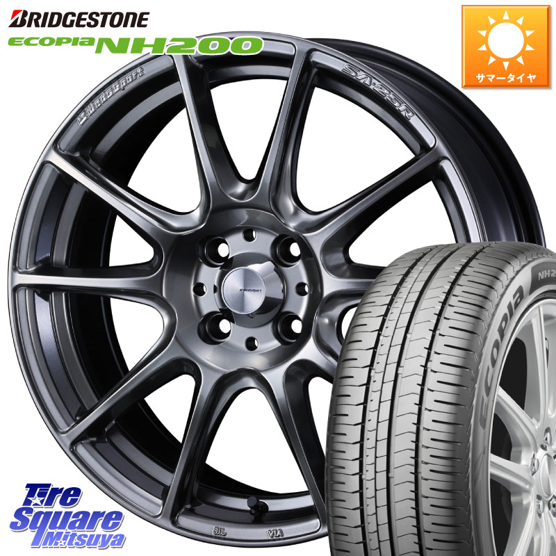 WEDS SA-25R PSB ウェッズ スポーツ ホイール 15インチ 15 X 6.0J +38 4穴 100 ブリヂストン ECOPIA NH200 エコピア サマータイヤ 195/65R15 E13オーラ