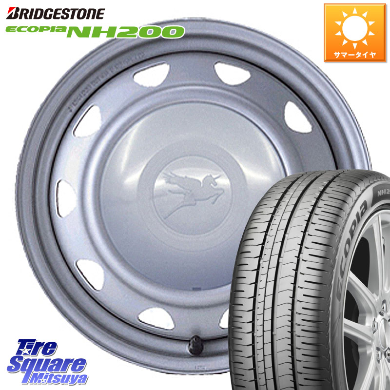 WEDS キャロウィン PS-602 スチールホイール 15インチ 15 X 6.0J +45 5穴 114.3 ブリヂストン ECOPIA NH200 エコピア サマータイヤ 195/60R15