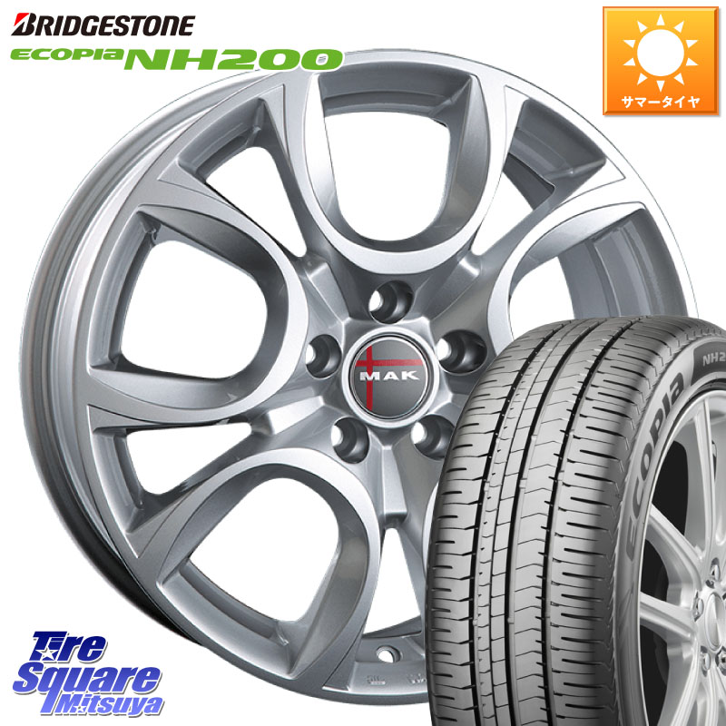 ブリヂストン ECOPIA NH200 エコピア サマータイヤ 225/45R17阿部商会 MAK TORINO(トリノ) ホイール 17インチ 17X7.5J(ALFAROMEO JULIETA 940) 41 5穴 110 アルファロメオ ジュリエッタ|タイヤスクエアミツヤ
