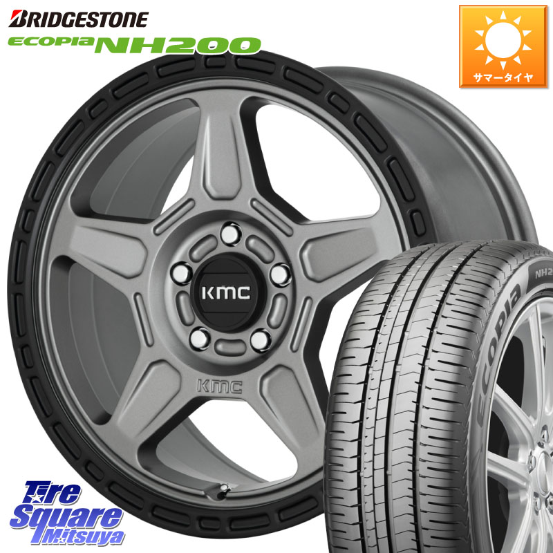 KMC KM721 ALPINE グレイ ホイール 17インチ 専用Nut別売 17 X 8.0J +38 5穴 114.3 ブリヂストン ECOPIA NH200 エコピア サマータイヤ 215/50R17