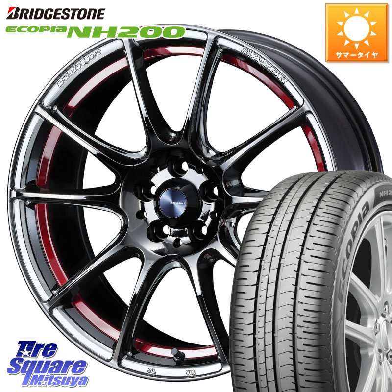 WEDS SA-25R RED ウェッズ スポーツ ホイール 18インチ 18 X 7.5J +45 5穴 114.3 ブリヂストン ECOPIA NH200 エコピア サマータイヤ 215/45R18 90系ノア ヴォクシー プリウスアルファ P15キックス リーフ MAZDA3