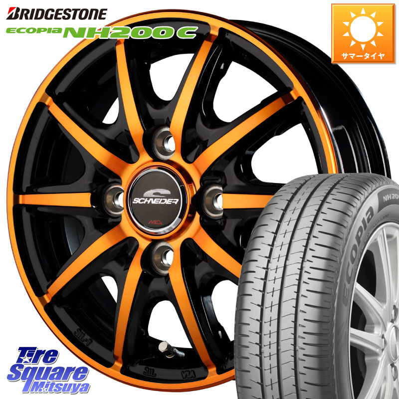 ブリヂストン ECOPIA NH200C エコピア サマータイヤ 175/70R14MANARAY MID SCHNEIDER RX10-K ORANGE 14インチ 14X4.5J 45 4穴 100 Mx27/37/47Sソリオ・MB37SデリカD2 デリカD:2 D2｜タイヤスクエアミツヤ