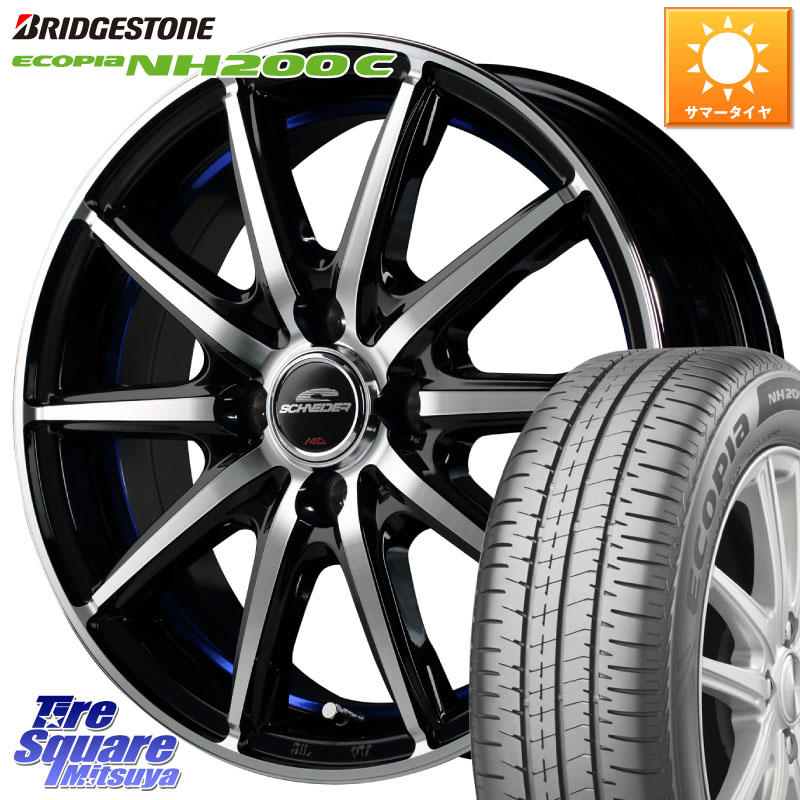 MANARAY MID SCHNEIDER シュナイダー SX2 SX-2 ホイール 14インチ 14 X 4.5J +45 4穴 100 ブリヂストン ECOPIA NH200C エコピア サマータイヤ 175/70R14 Mx27/37/47Sソリオ・デリカD2