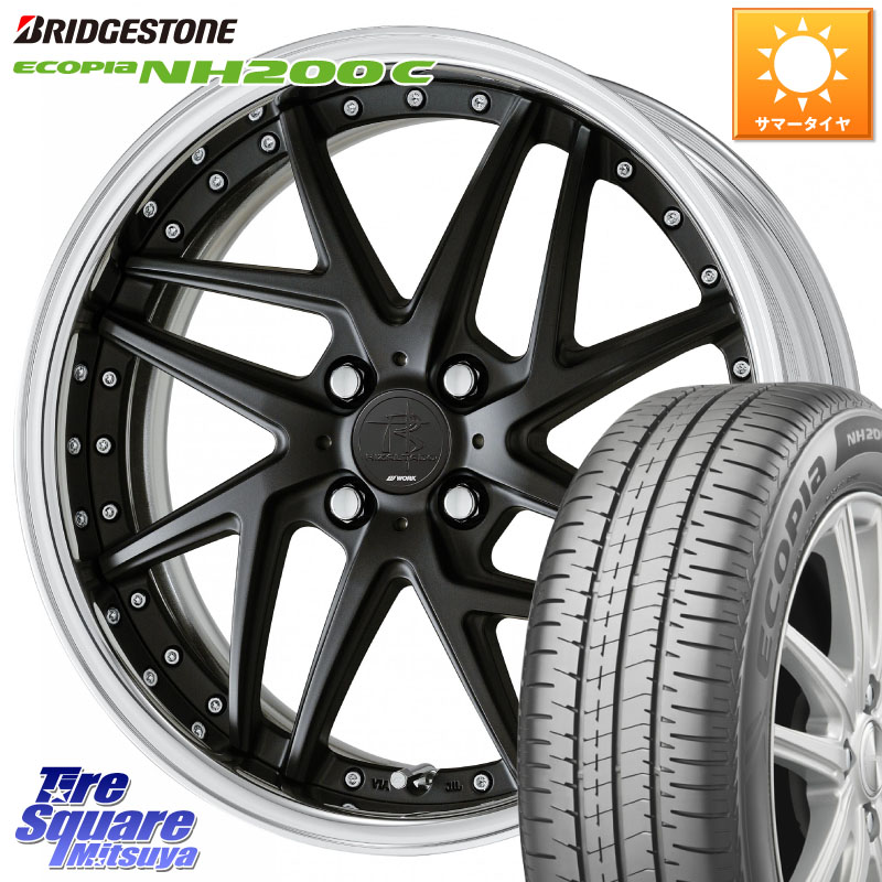 WORK RIZALTADO MESH2 A Disk 16インチ 2ピース 16 X 6.5J +45 4穴 100 ブリヂストン ECOPIA NH200C エコピア サマータイヤ 175/60R16 アクア