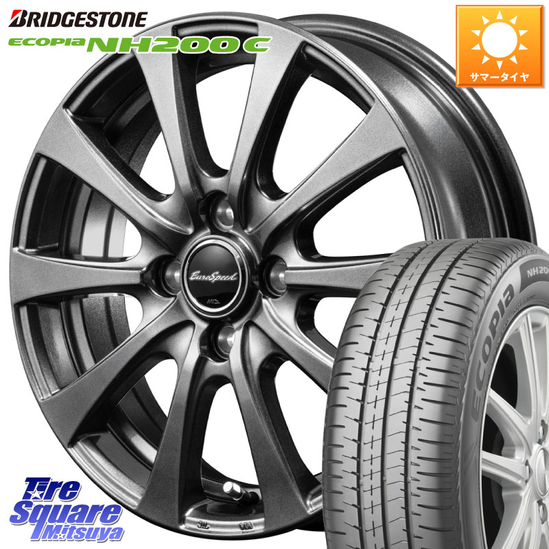 MANARAY MID EuroSpeed G10 ホイール 14インチ 14 X 4.5J +45 4穴 100 ブリヂストン ECOPIA NH200C エコピア サマータイヤ 165/55R14 ハイゼット アゲトラCustom車用※軽自動車専用ホイール※