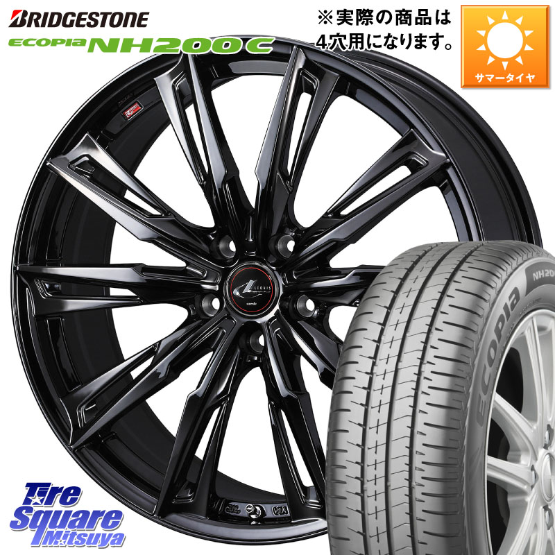 WEDS 40957 LEONIS レオニス GX ホイール 16インチ 16 X 5.0J +45 4穴 100 ブリヂストン ECOPIA NH200C エコピア サマータイヤ 175/60R16