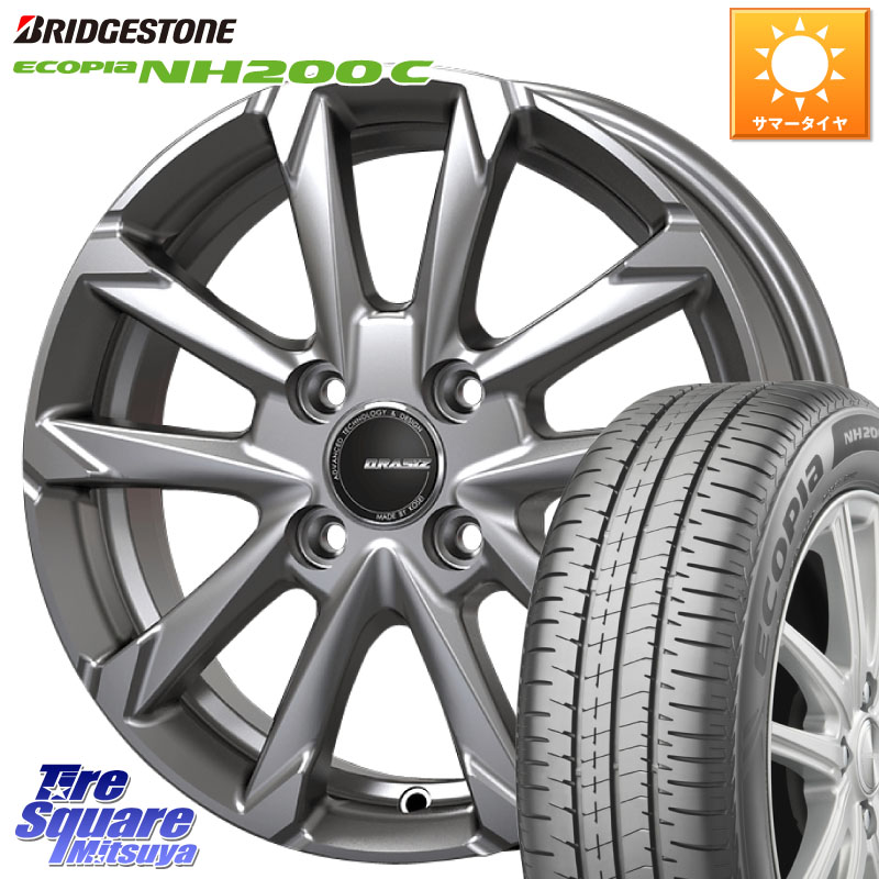 KOSEI QGC300S QRASIZ GC36F クレイシズ ホイール 13インチ 13 X 4.0J +45 4穴 100 ブリヂストン ECOPIA NH200C エコピア サマータイヤ 155/80R13