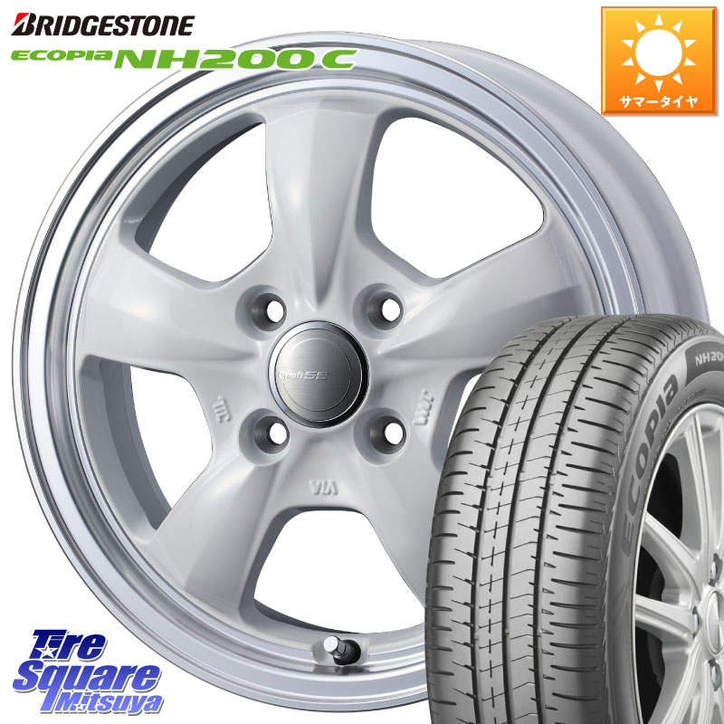 ブリヂストン ECOPIA NH200C エコピア サマータイヤ 165/65R14WEDS 41118 GYRAFT 5S グラフト ホワイト ホイール 14インチ 14X4.5J 45 4穴 100 デリカミニ4WD キャスト[アクティバ] ハスラー ピクシスジョイ[Cグレード] ハイゼットアゲトラCustom車用※軽自動車専用ホ｜タイヤスクエアミツヤ