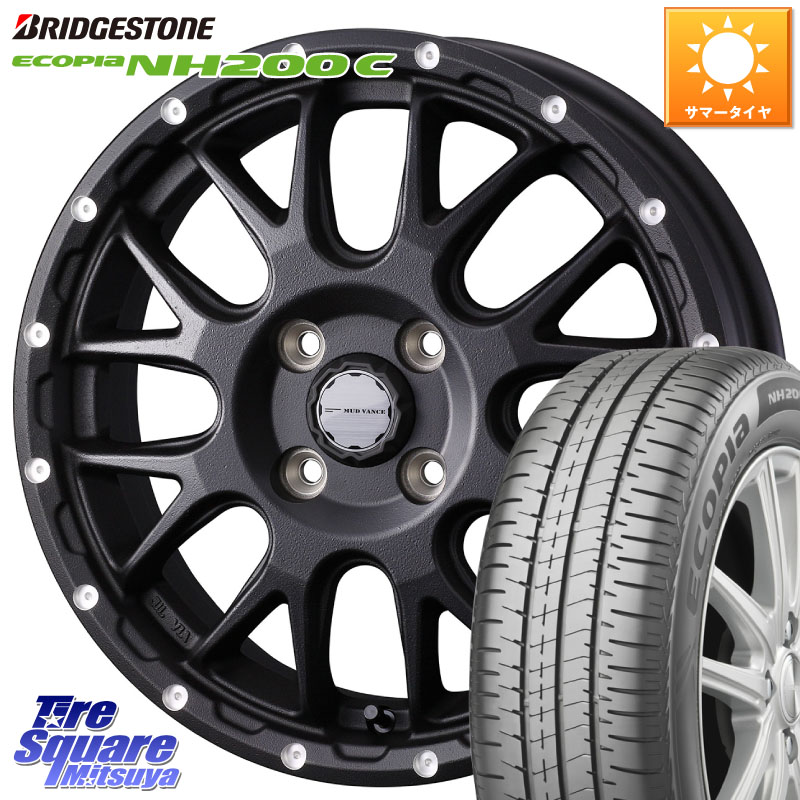 ブリヂストン ECOPIA NH200C エコピア サマータイヤ 165/60R15WEDS 41123 マッドヴァンス08 MUD VANCE 08 BK ホイール 15インチ 15X4.5J 45 4穴 100 デリカミニ4WD キャスト[アクティバ] ハスラー ピクシスジョイ[Cグレード] ハイゼットアゲトラCustom車用※軽自動車専｜タイヤスクエアミツヤ