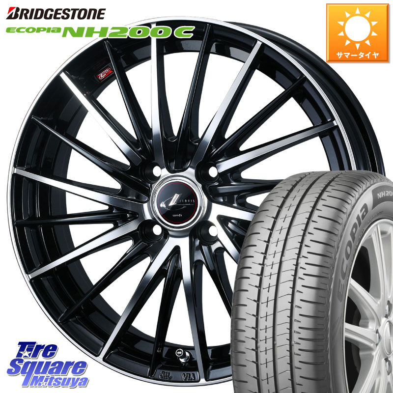 WEDS LEONIS FR レオニス FR ホイール 16インチ 16 X 6.0J +42 4穴 100 ブリヂストン ECOPIA NH200C エコピア サマータイヤ 175/60R16 アクア クロスビー