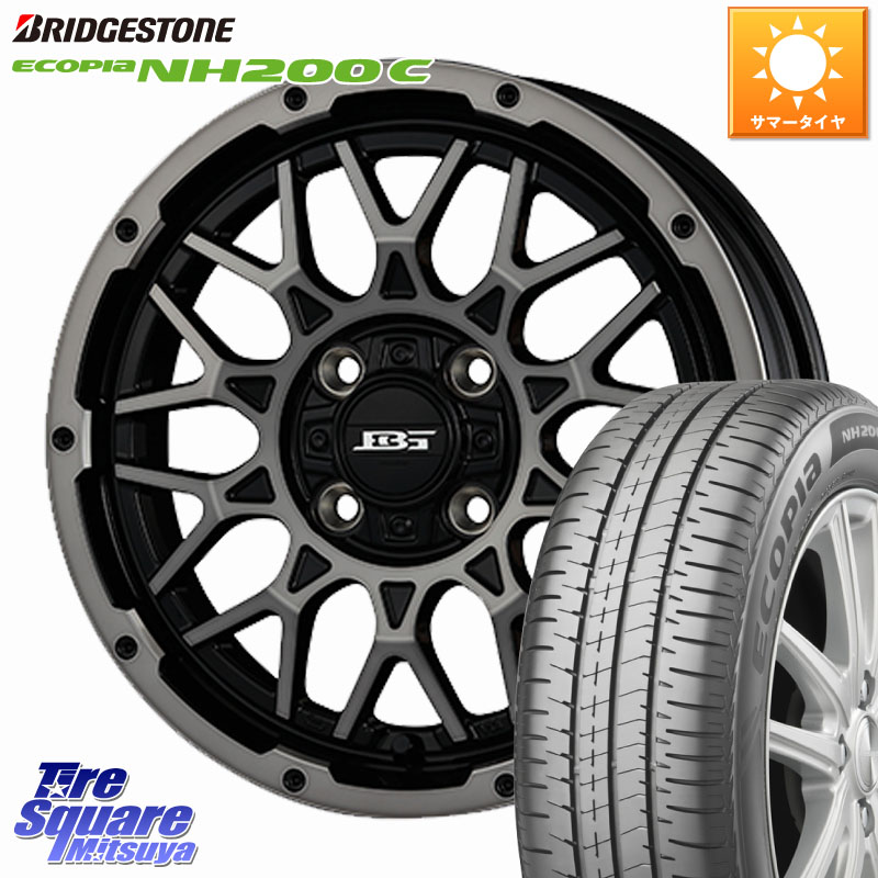 ブリヂストン ECOPIA NH200C エコピア サマータイヤ 155/65R14KOSEI BOTTOMGARCIA SHADOWBAHT ホイール 14インチ 14X4.5J 45 4穴 100 N-BOX デリカミニ2WD タント スペーシア サクラ ハイゼットアゲトラCustom車用※軽自動車専用ホイール※ ルークス ROOX 日産 デイズ｜タイヤスクエアミツヤ