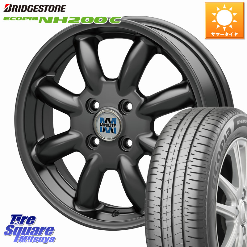 KOSEI MINILITE ガンメタ ホイール 15インチ ミニライト 15 X 4.5J +45 4穴 100 ブリヂストン ECOPIA NH200C エコピア サマータイヤ 165/60R15 デリカミニ4WD キャスト[アクティバ] ハスラー ピクシスジョイ[Cグレード] ハイゼット アゲトラCustom車用※軽自動車専用ホ