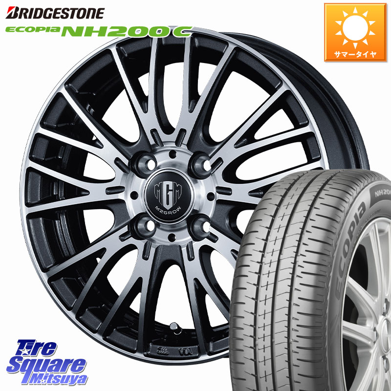 KOSEI MZ-GROW VM25R ホイール 14インチ 14 X 4.5J +45 4穴 100 ブリヂストン ECOPIA NH200C エコピア サマータイヤ 155/65R14 N-BOX デリカミニ2WD タント スペーシア サクラ ハイゼット アゲトラCustom車用※軽自動車専用ホイール※