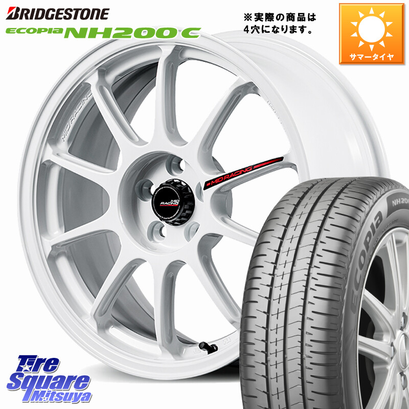 ブリヂストン ECOPIA NH200C エコピア サマータイヤ 185/55R16MANARAY MID RACING R10 EVO ホイール 16インチ レーシング◇参考画像 16X7.0J 35 4穴 100 ヤリス カスタム前提｜タイヤスクエアミツヤ