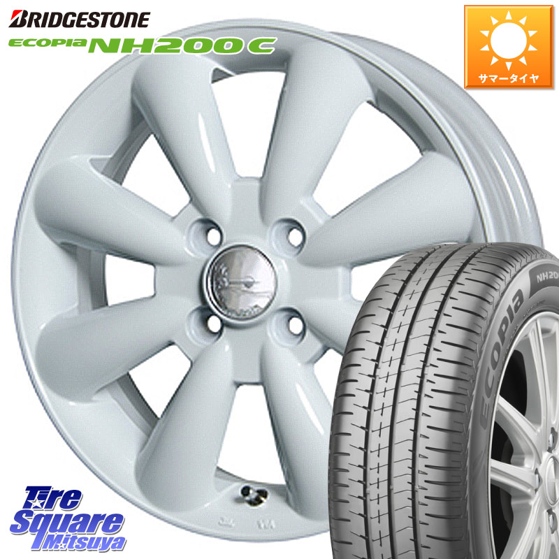 ブリヂストン ECOPIA NH200C エコピア サマータイヤ 165/65R14HotStuff ララパーム KC-8 lala Palm KC8 WH ホイール 14インチ 14X4.5J 43 4穴 100 キャスト[アクティバ] ピクシスジョイ[Cグレード] ハイゼットアゲトラCustom車用※軽自動車専用ホイール※ デリカ ミニ｜タイヤスクエアミツヤ