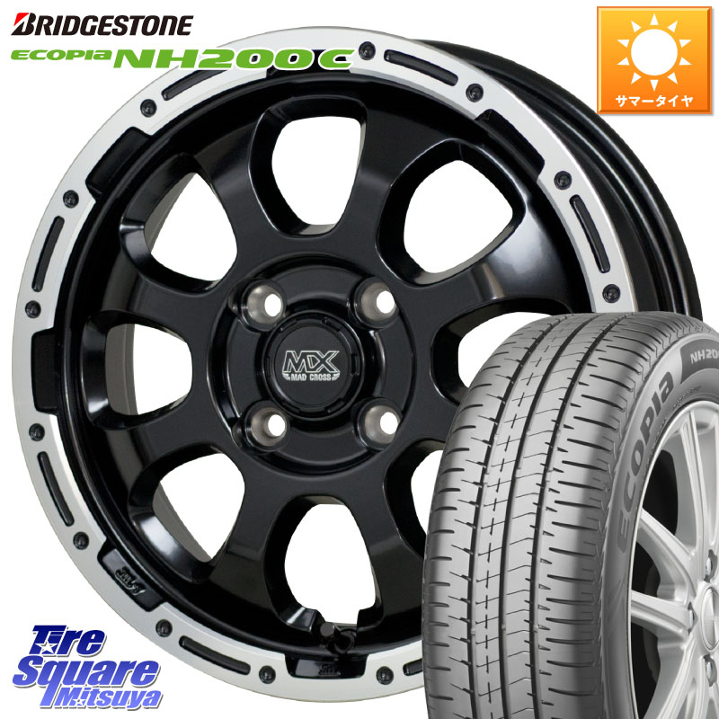 HotStuff マッドクロス GRACE グレイス BK 4H ホイール 14インチ 14 X 4.5J +45 4穴 100 ブリヂストン ECOPIA NH200C エコピア サマータイヤ 175/70R14 Mx27/37/47Sソリオ・デリカD2