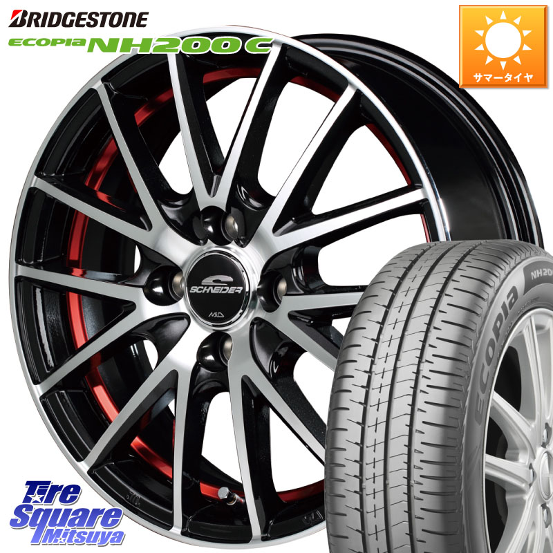ブリヂストン ECOPIA NH200C エコピア サマータイヤ 165/60R15MANARAY MID SCHNEIDER シュナイダー RX27 RX-27 ホイール 15インチ 15X5.5J 43 4穴 100 M900系タンク/ルーミー ミラージュ ダイハツ トールM900S・M910S ジャスティ(M900/910F) ルーミー ハスラー リフト｜タイヤスクエアミツヤ