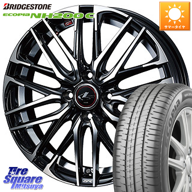 WEDS レオニス SK PBMC 4H ウェッズ Leonis ホイール 14インチ 14 X 4.5J +45 4穴 100 ブリヂストン ECOPIA NH200C エコピア サマータイヤ 165/55R14 ハイゼット アゲトラCustom車用※軽自動車専用ホイール※
