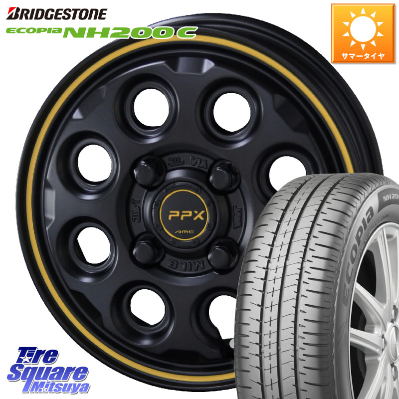 KYOHO PPX MIL:8 ホイール 4本 14インチ 14 X 4.5J +45 4穴 100 ブリヂストン ECOPIA NH200C エコピア サマータイヤ 165/60R14