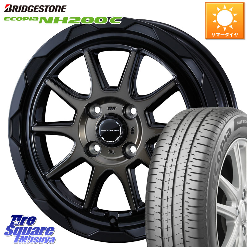 ブリヂストン ECOPIA NH200C エコピア サマータイヤ 165/55R14WEDS マッドヴァンス06 MUD VANCE 06 ウエッズ 14インチ 14X4.5J 45 4穴 100 ハイゼットアゲトラCustom車用※軽自動車専用ホイール※ ekワゴン アルト系 モコ 日産 アトレーワゴン キャリイ エブリイ アゲ｜タイヤスクエアミツヤ