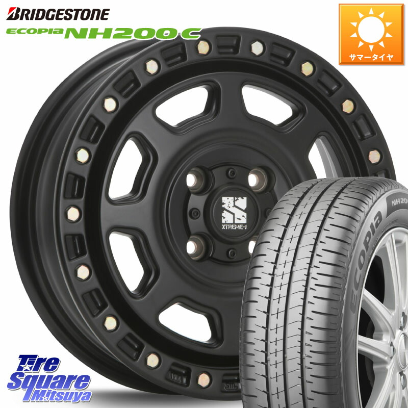 MLJ XJ07 XTREME-J 4H BK エクストリームJ 15インチ 15 X 4.5J +43 4穴 100 ブリヂストン ECOPIA NH200C エコピア サマータイヤ 165/55R15 N-BOX タント スペーシア サクラ