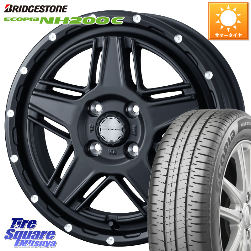 ブリヂストン ECOPIA NH200C エコピア サマータイヤ 165/65R14WEDS 40529 マッドヴァンス07 MUD VANCE 07 BK 14インチ 14X4.5J 45 4穴 100 デリカミニ4WD キャスト[アクティバ] ハスラー ピクシスジョイ[Cグレード] ハイゼットアゲトラCustom車用※軽自動車専用ホイー｜タイヤスクエアミツヤ