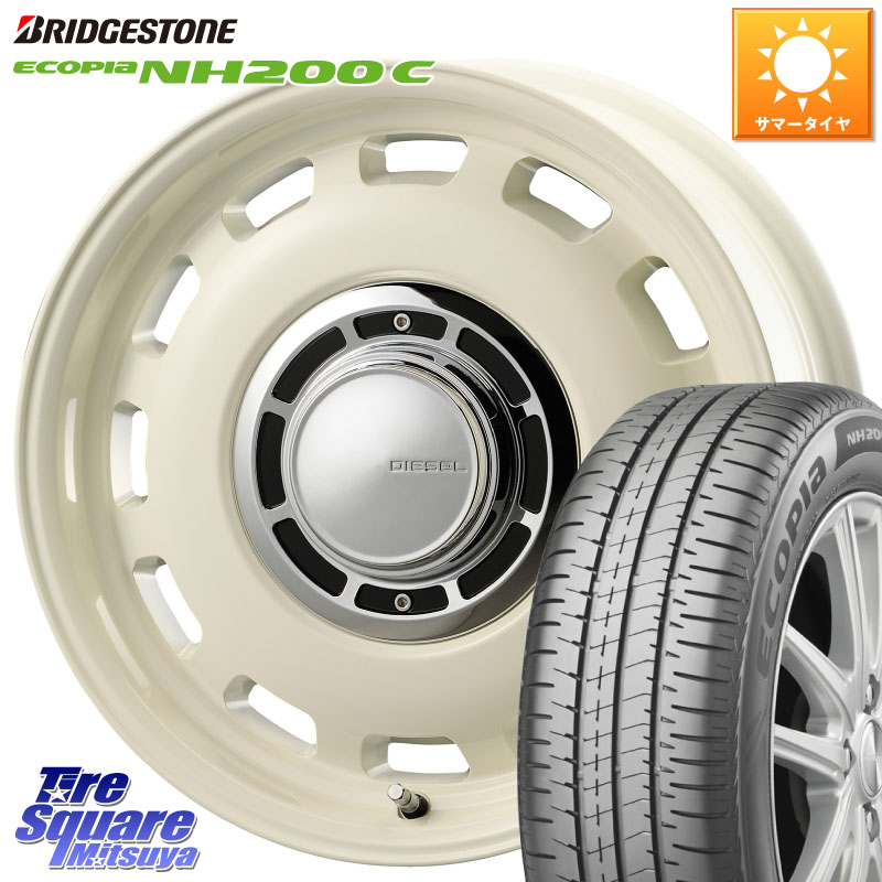 コスミック クロスブラッド DIESEL ホワイト 14インチ 14 X 5.0J +35 4穴 100 ブリヂストン ECOPIA NH200C エコピア サマータイヤ 165/70R14
