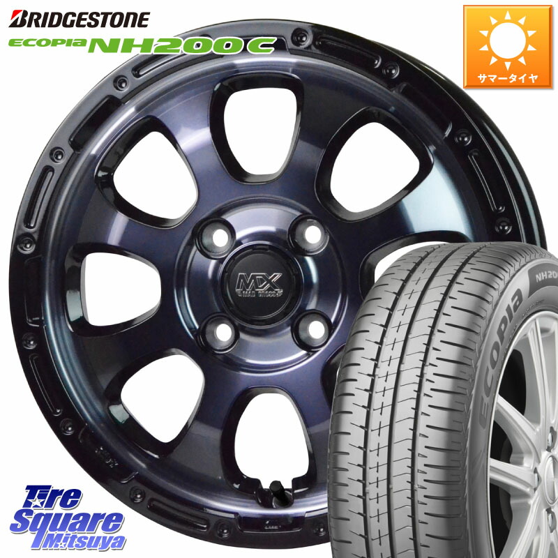 HotStuff マッドクロス GRACE グレイス BKC 4H ホイール 14インチ 14 X 4.5J +45 4穴 100 ブリヂストン ECOPIA NH200C エコピア サマータイヤ 155/65R14 N-BOX デリカミニ2WD タント スペーシア サクラ ハイゼット アゲトラCustom車用※軽自動車専用ホイール※