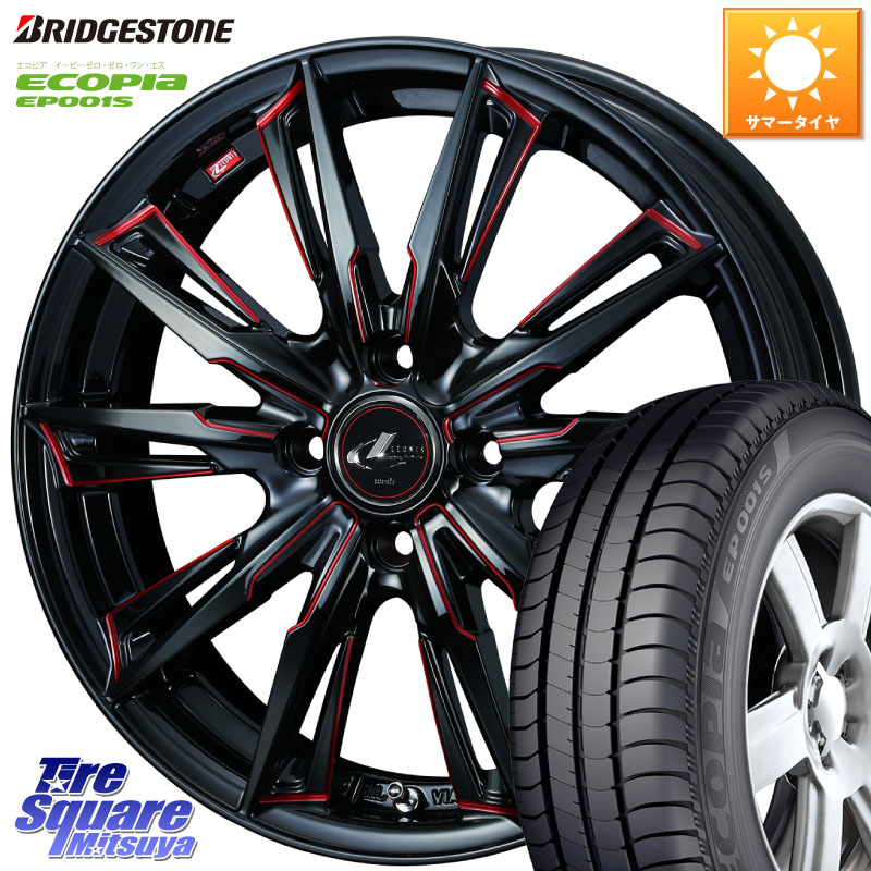 ブリヂストン ECOPIA EP001S サマータイヤ 205/55R16WEDS LEONIS レオニス GX RED ウェッズ ホイール 16インチ 16X6.0J 42 4穴 100 E13オーラ アクア|タイヤスクエアミツヤ