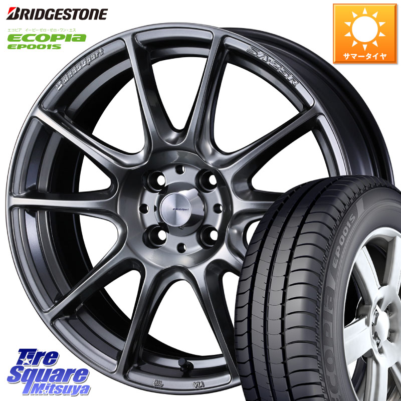 WEDS SA-25R PSB ウェッズ スポーツ ホイール 16インチ 16 X 6.5J +50 4穴 100 ブリヂストン ECOPIA EP001S サマータイヤ 205/55R16
