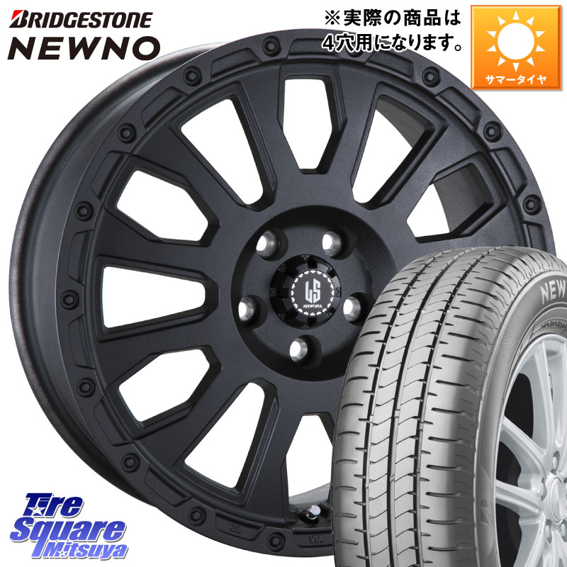 阿部商会 LA STRADA AVENTURA アヴェンチュラ BK 14インチ 14 X 4.5J +45 4穴 100 ブリヂストン NEWNO 在庫● 2025~2026年製 ニューノサマータイヤ 155/65R14 N-BOX デリカミニ2WD タント スペーシア サクラ ハイゼット アゲトラCustom車用※軽自動車専用ホイール※