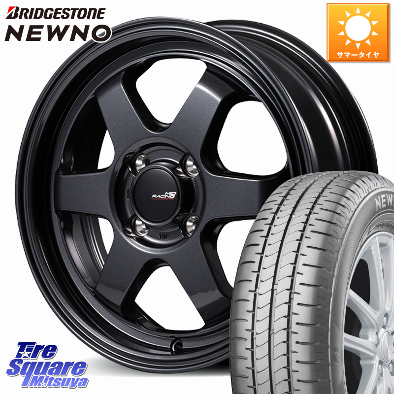 MANARAY MID RACING R06 ホイール 15インチ 15 X 5.0J +45 4穴 100 ブリヂストン NEWNO 在庫● 2025~2026年製 ニューノサマータイヤ 165/65R15 ダイハツTAFT Mx27/37/47Sソリオ・デリカD2 MAx6S系ソリオ