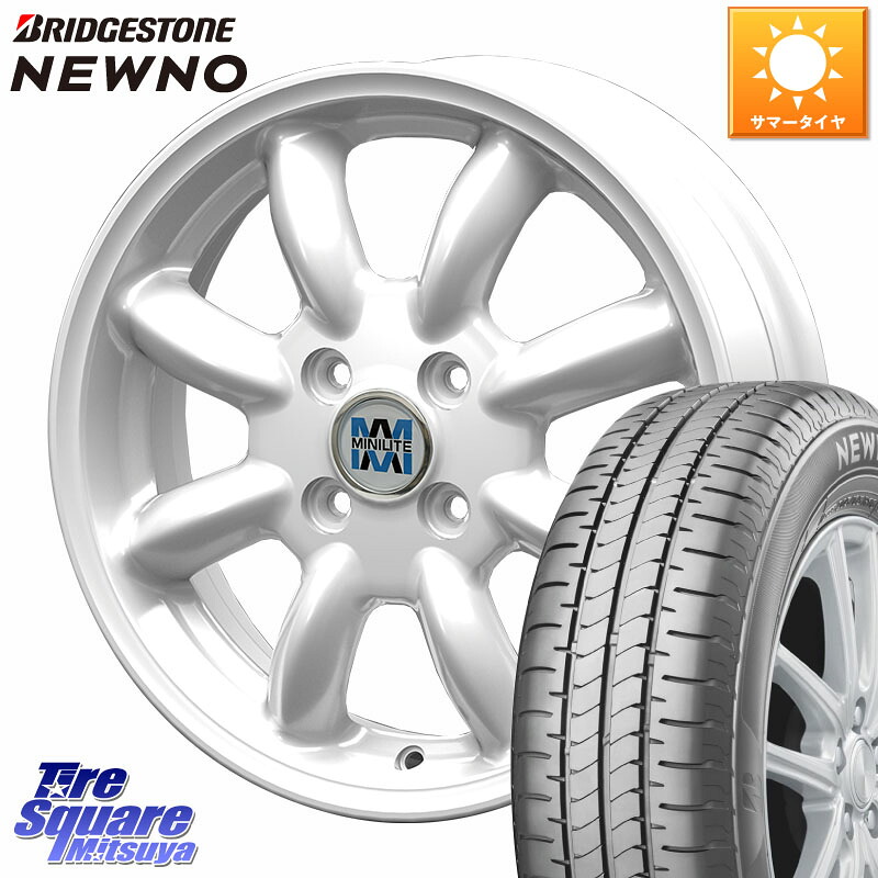 ブリヂストン NEWNO ニューノ サマータイヤ 175/70R14KOSEI MINILITE ホワイト ホイール 14インチ ミニライト 14X4.5J 45 4穴 100 Mx27/37/47Sソリオ・MB37SデリカD2 デリカD:2 D2|タイヤスクエアミツヤ