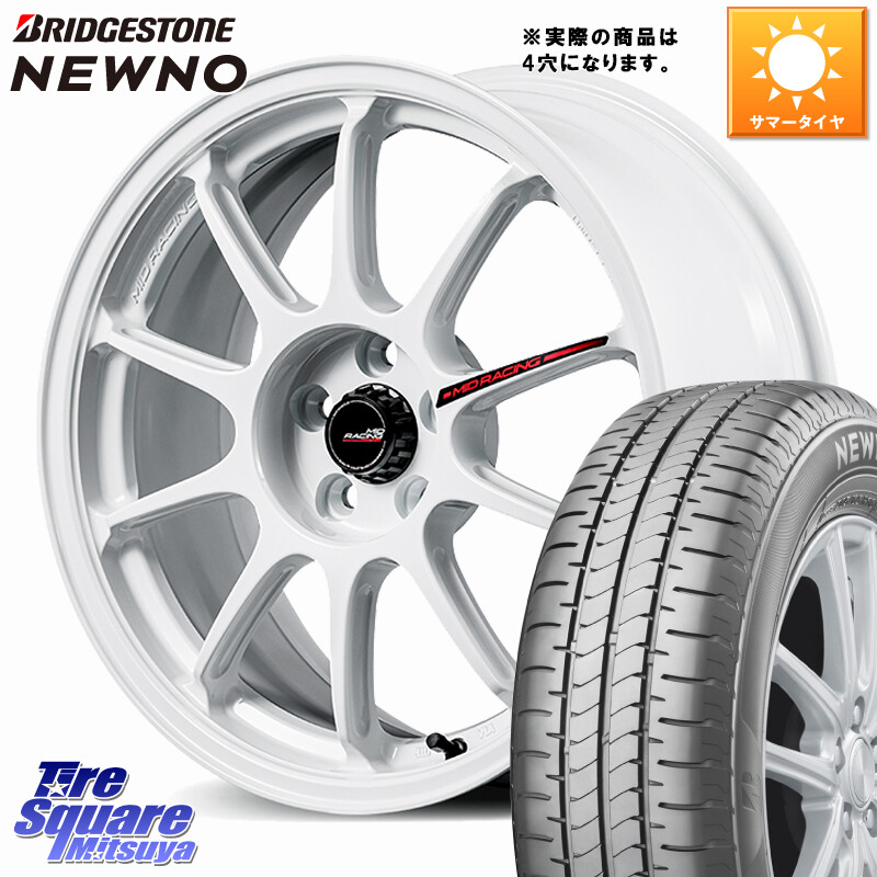 ブリヂストン NEWNO ニューノ サマータイヤ 205/55R16MANARAY MID RACING R10 EVO ホイール 16インチ レーシング◇参考画像 16X6.5J 45 4穴 100 E13オーラ アクア|タイヤスクエアミツヤ
