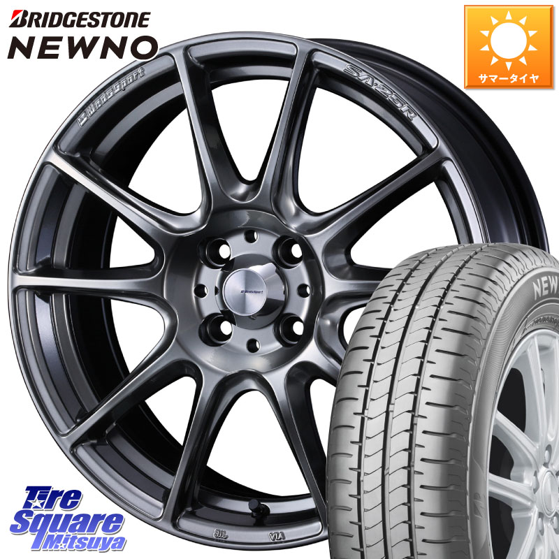 ブリヂストン NEWNO ニューノ サマータイヤ 215/45R17WEDS WedsSport SA-25R SA25R ウェッズ スポーツ ホイール 17インチ 17X7.0J 43 4穴 100 MAZDA2 カローラフィールダー｜タイヤスクエアミツヤ