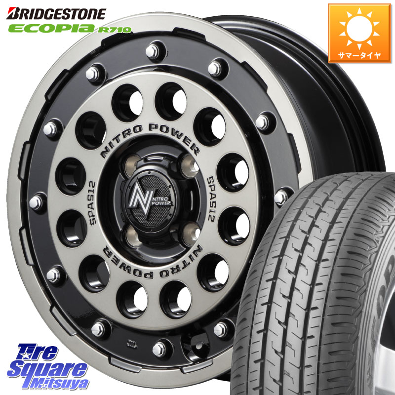 MANARAY MID ナイトロパワー H12 SHOTGUN BC ショットガン 14インチ 14 X 5.5J(JWL-T) +40 4穴 100 ブリヂストン ECOPIA R710 サマータイヤ 155/80R14 88*86 160系サクシード プロボックス バン