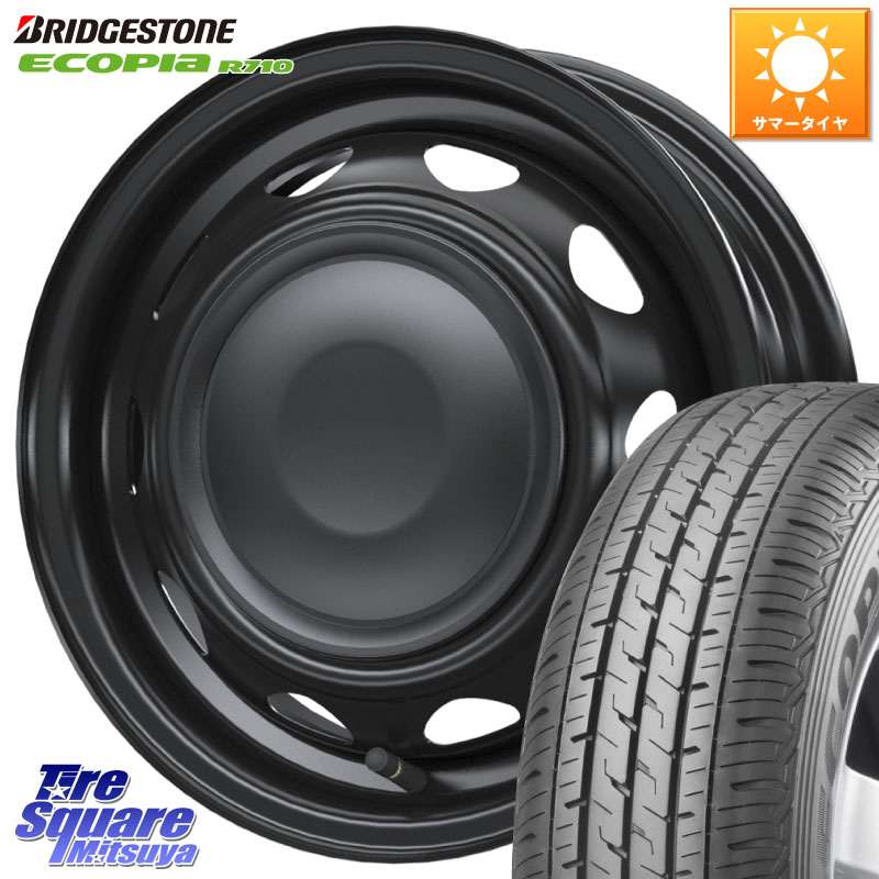 WEDS 14044 NeoCarrow ネオキャロ ブラック スチール 14インチ ホイール 14 X 4.5J +45 4穴 100 ブリヂストン ECOPIA R710 サマータイヤ 155/80R14 88*86 ハイゼット アゲトラCustom車用※軽自動車専用ホイール※