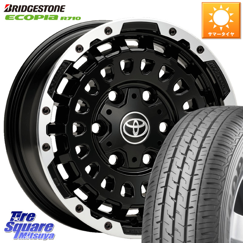 LX-MODE LX CP(センターキャップ別売り)キャンピング仕様 高負荷対応 ホイール 15インチ 15 X 6.0J +30 6穴 139.7 ブリヂストン ECOPIA R710 サマータイヤ 107/105 195/80R15 107*105 200系ハイエース