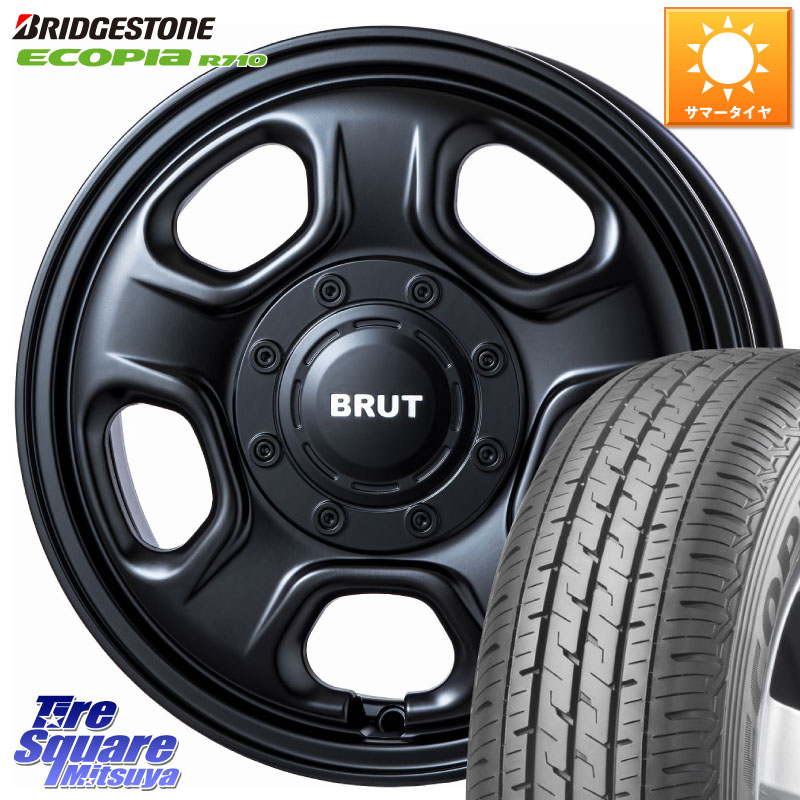 BRUT ブルート BR-33 BR33 ホイール 14インチ 14 X 4.5J +45 4穴 100 ブリヂストン ECOPIA R710 サマータイヤ 165/80R14 97*95 ハイゼット アゲトラCustom車用※軽自動車専用ホイール※