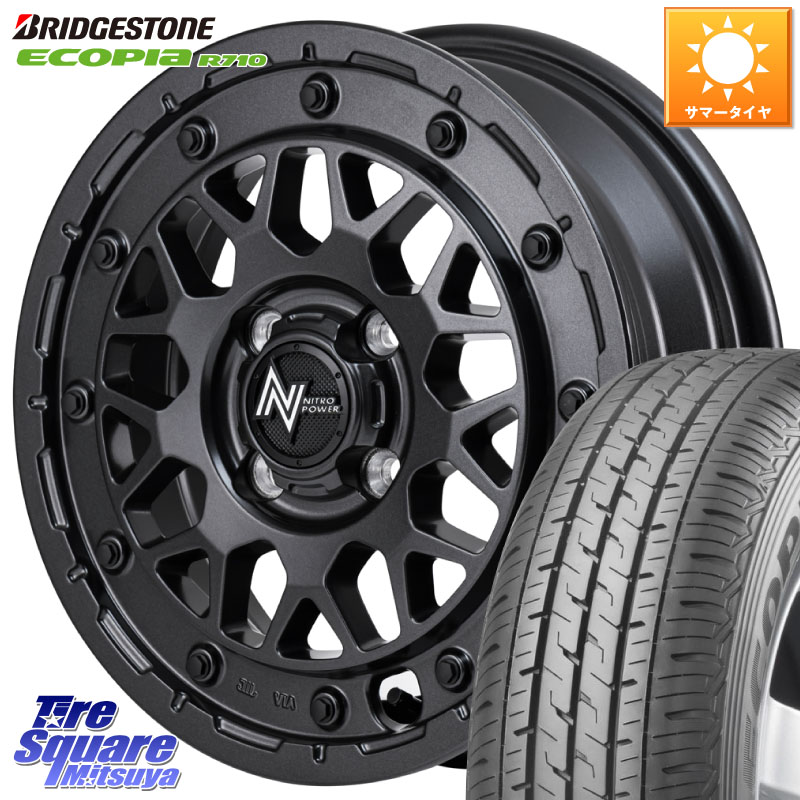 MANARAY NITRO POWER ナイトロパワー M29 STINGER スティンガー ホイール 14インチ 14 X 4.5J +45 4穴 100 ブリヂストン ECOPIA R710 サマータイヤ 165/80R14 97*95 ハイゼット アゲトラCustom車用※軽自動車専用ホイール※