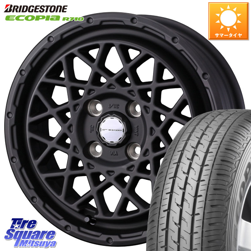 WEDS 41149 マッドヴァンス MUD VANCE 09 ホイール 14インチ 14 X 4.5J +45 4穴 100 ブリヂストン ECOPIA R710 サマータイヤ 155/80R14 88*86 ハイゼット アゲトラCustom車用※軽自動車専用ホイール※