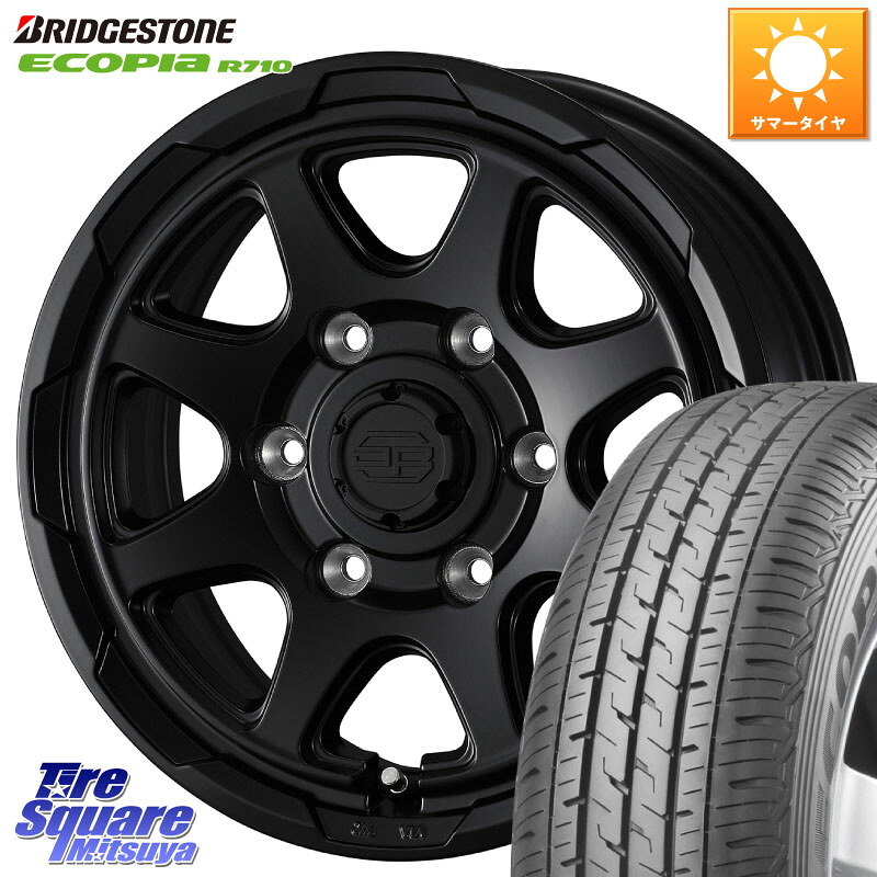 WEDS STADTBERGE BLK スタットベルク ホイール 15インチ 15 X 6.0J +33 6穴 139.7 ブリヂストン ECOPIA R710 サマータイヤ 107/105 195/80R15 107*105 200系ハイエース