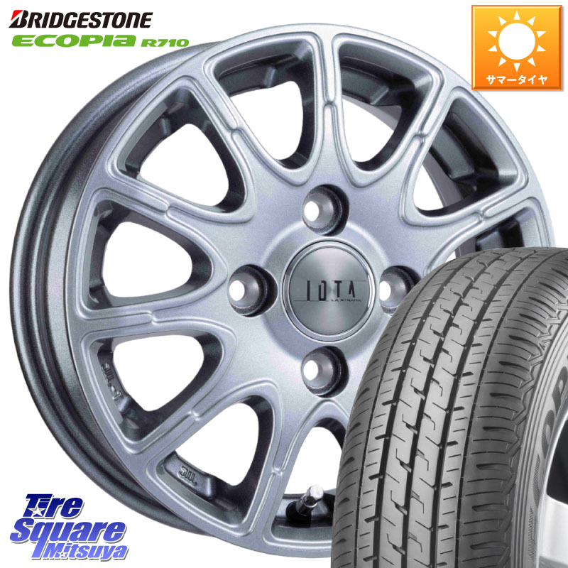 阿部商会 TIRADO IOTA イオタ ホイール 14インチ 14 X 4.5J +45 4穴 100 ブリヂストン ECOPIA R710 サマータイヤ 155/80R14 88*86 ハイゼット アゲトラCustom車用※軽自動車専用ホイール※