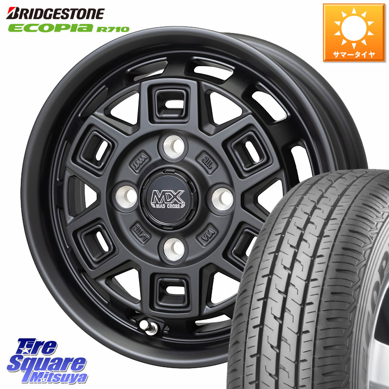 HotStuff MAD CROSS AEVER マッドクロス アイヴァー ホイール 12インチ 12 X 4.0J +43 4穴 100 ブリヂストン ECOPIA R710 軽トラ サマータイヤ 145/80R12 86*84