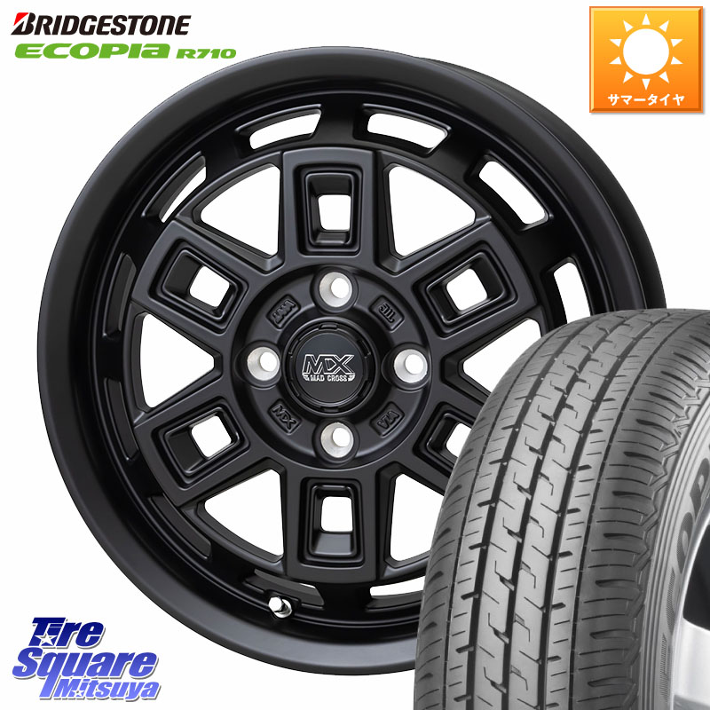 ブリヂストン ECOPIA R710 サマータイヤ 165/80R14 91*90HotStuff MAD CROSS AEVER マッドクロス アイヴァー ホイール 14インチ 14X5.0J(JWL-T) 35 4穴 100 AD ADエキスパート 日産|タイヤスクエアミツヤ