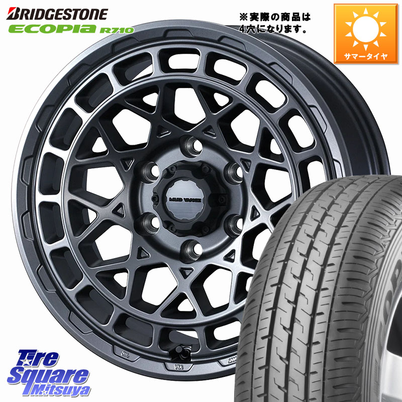 ブリヂストン ECOPIA R710 軽トラ サマータイヤ 145/80R12 86*84WEDS MUDVANCE X TYPE M ホイール 12インチ マッドヴァンス タイプM 12X4.0J 40 4穴 100|タイヤスクエアミツヤ